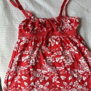 Women's Red and White Vest